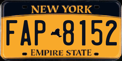 NY license plate FAP8152