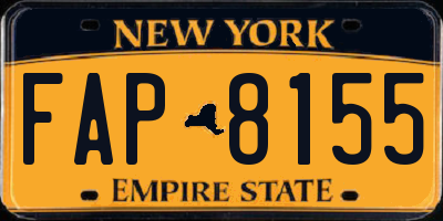 NY license plate FAP8155