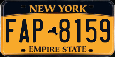 NY license plate FAP8159