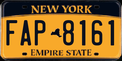 NY license plate FAP8161