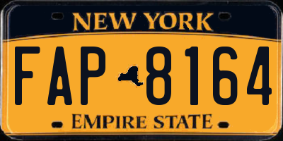 NY license plate FAP8164