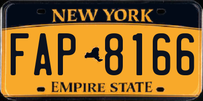 NY license plate FAP8166