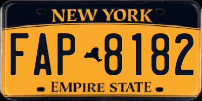 NY license plate FAP8182