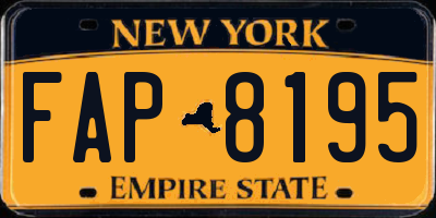 NY license plate FAP8195