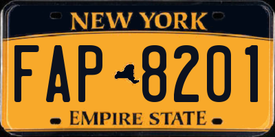 NY license plate FAP8201