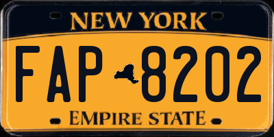 NY license plate FAP8202