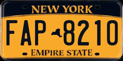 NY license plate FAP8210