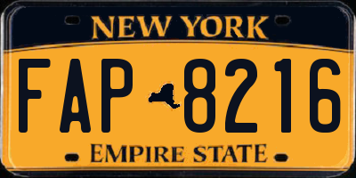 NY license plate FAP8216