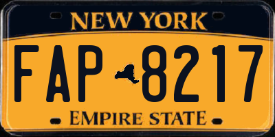 NY license plate FAP8217