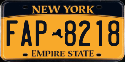 NY license plate FAP8218