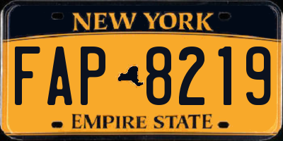 NY license plate FAP8219