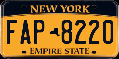 NY license plate FAP8220