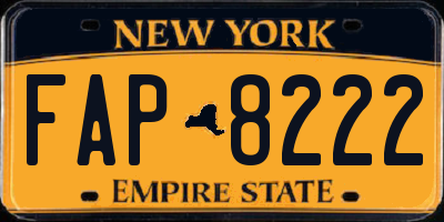 NY license plate FAP8222