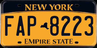 NY license plate FAP8223