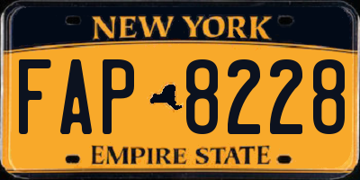 NY license plate FAP8228