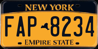 NY license plate FAP8234