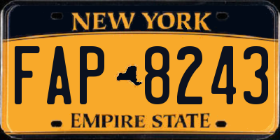 NY license plate FAP8243