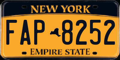 NY license plate FAP8252