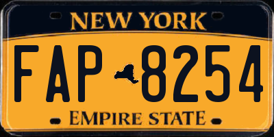 NY license plate FAP8254