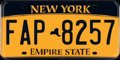 NY license plate FAP8257