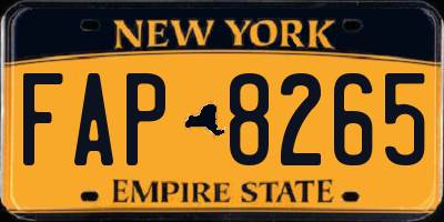 NY license plate FAP8265