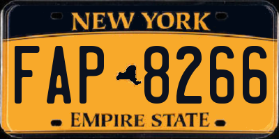 NY license plate FAP8266