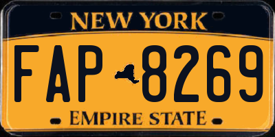 NY license plate FAP8269