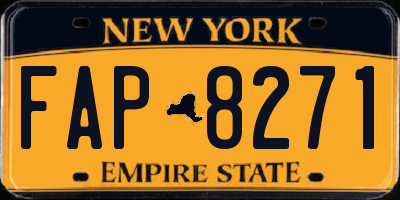 NY license plate FAP8271