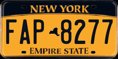 NY license plate FAP8277