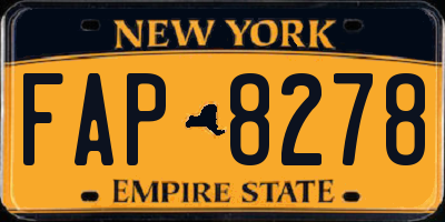 NY license plate FAP8278