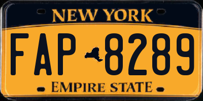 NY license plate FAP8289