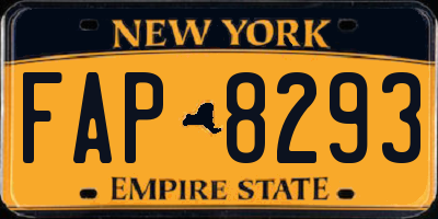 NY license plate FAP8293