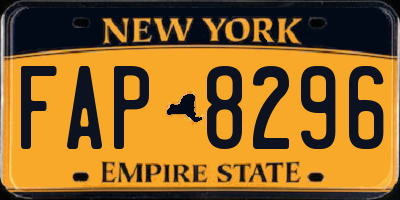 NY license plate FAP8296