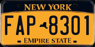 NY license plate FAP8301