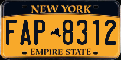 NY license plate FAP8312