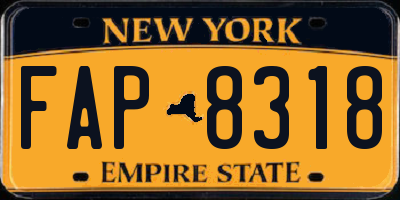 NY license plate FAP8318