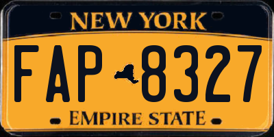 NY license plate FAP8327