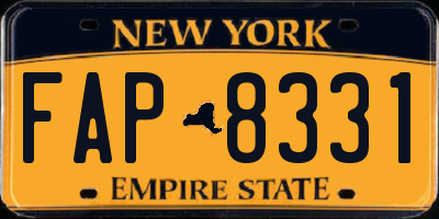 NY license plate FAP8331