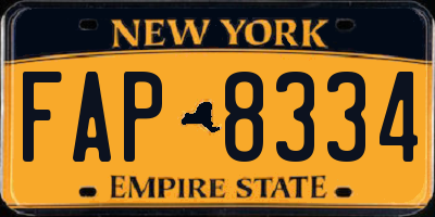 NY license plate FAP8334