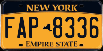 NY license plate FAP8336