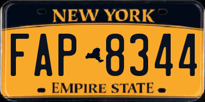 NY license plate FAP8344
