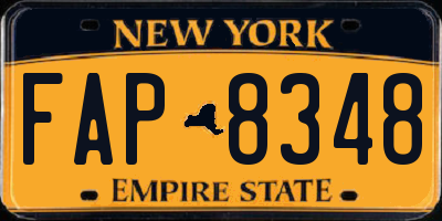 NY license plate FAP8348