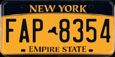 NY license plate FAP8354