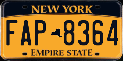 NY license plate FAP8364