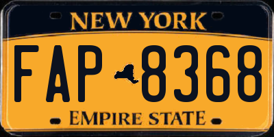 NY license plate FAP8368