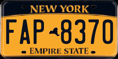 NY license plate FAP8370