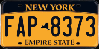 NY license plate FAP8373