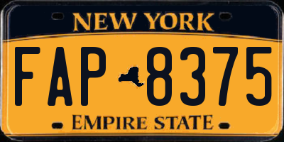 NY license plate FAP8375