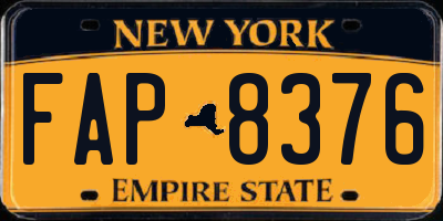NY license plate FAP8376