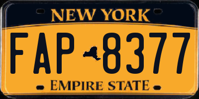 NY license plate FAP8377